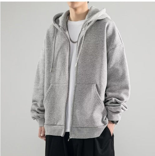 Herren nan Oversize-Kapuzenjacke mit durchgehendem Reißverschluss, doppellagiger Kapuze und Kängurutaschen Echo Archiv