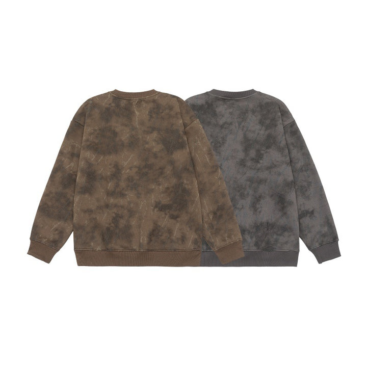 Unisex Oversize Sweatshirt mit Vintage‑Camouflage‑Optik und gerippten Bündchen Echoarchiv