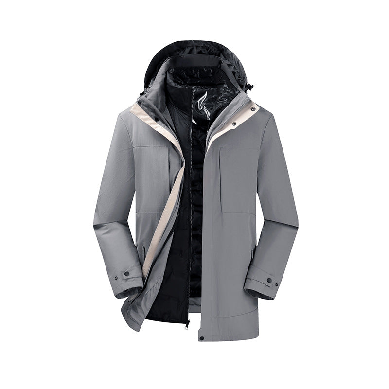 Herren Zweiteiliger Parka mit herausnehmbarer Stepp-Innenjacke und verstellbarer Kapuze Echoarchiv