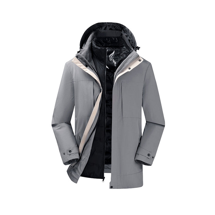 Herren Zweiteiliger Parka mit herausnehmbarer Stepp-Innenjacke und verstellbarer Kapuze Echoarchiv