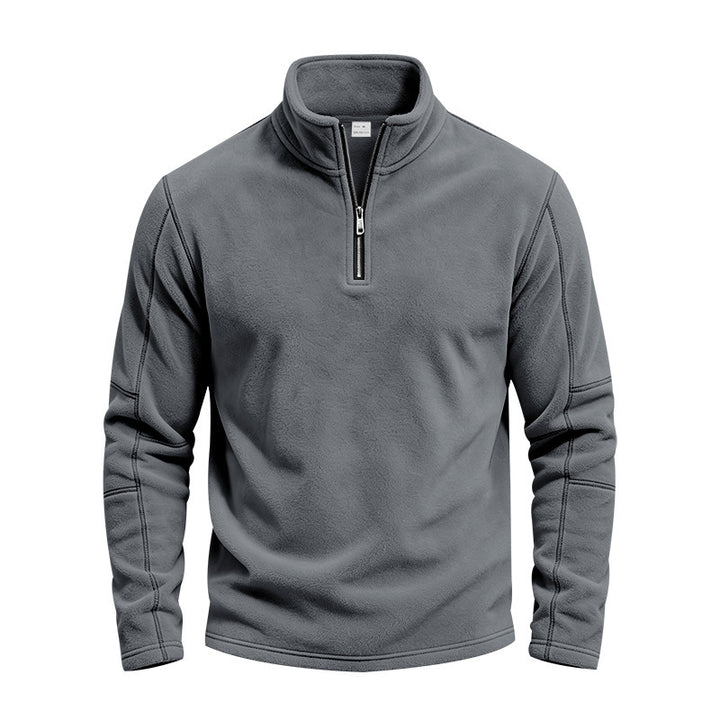 Herren Fleece-Pullover mit kurzem Reißverschluss und Stehkragen Echoarchiv