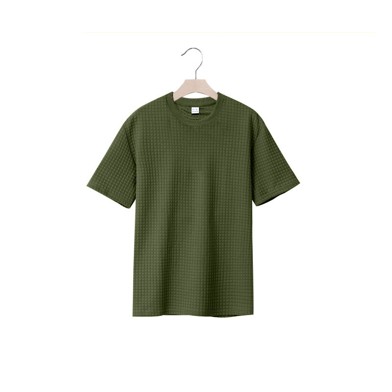 Herren lässiges Rundhals-T-Shirt mit strukturiertem Gewebe Echoarchiv