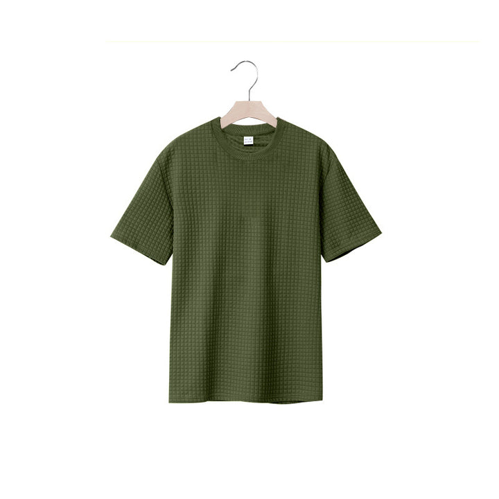 Herren lässiges Rundhals-T-Shirt mit strukturiertem Gewebe Echoarchiv