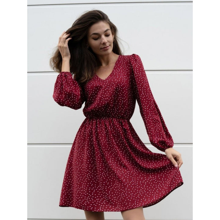Damen Minikleid mit elegantem V-Ausschnitt und voluminösen Ärmeln Echo Archiv