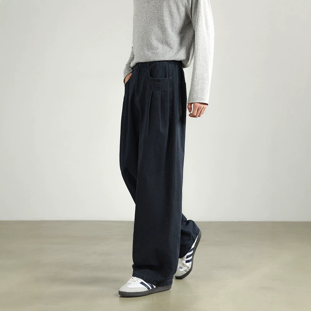 Damen Weite High‑Waist Stoffhose mit Bundfalten und elastischem Saum Echo Archiv