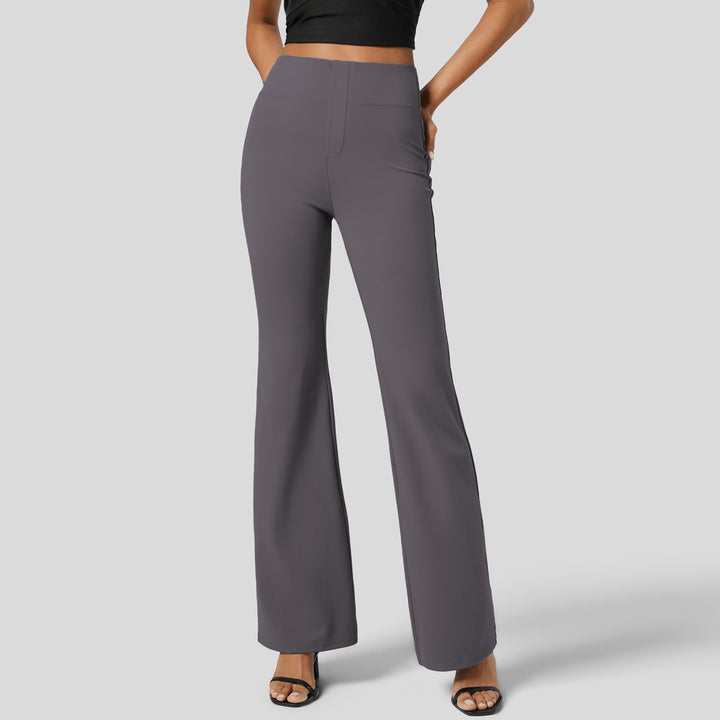 Damen High-Waist Stretch Schlaghose mit breitem Komfortbund – Avérine