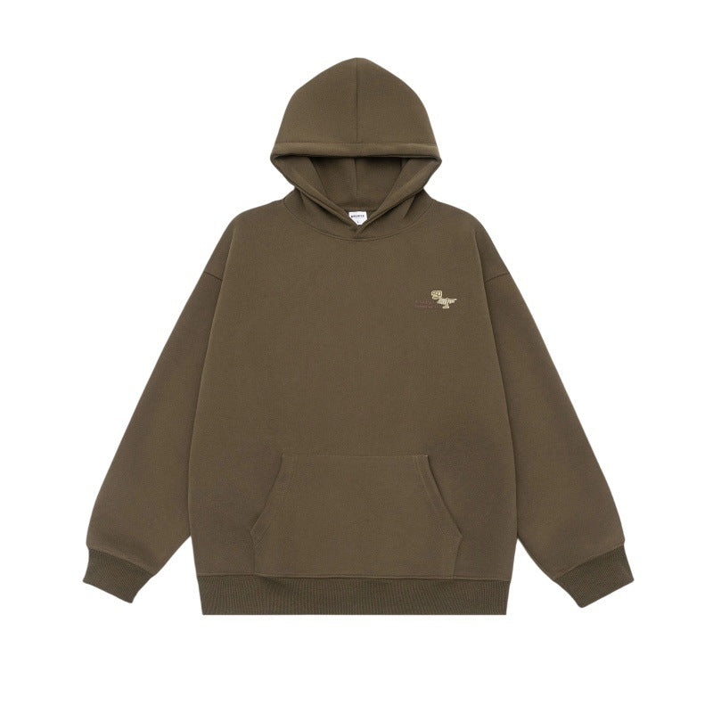 Unisex Oversize-Kapuzenpullover aus schwerer French-Terry mit Kängurutasche und dezenter Bruststickerei Echoarchiv