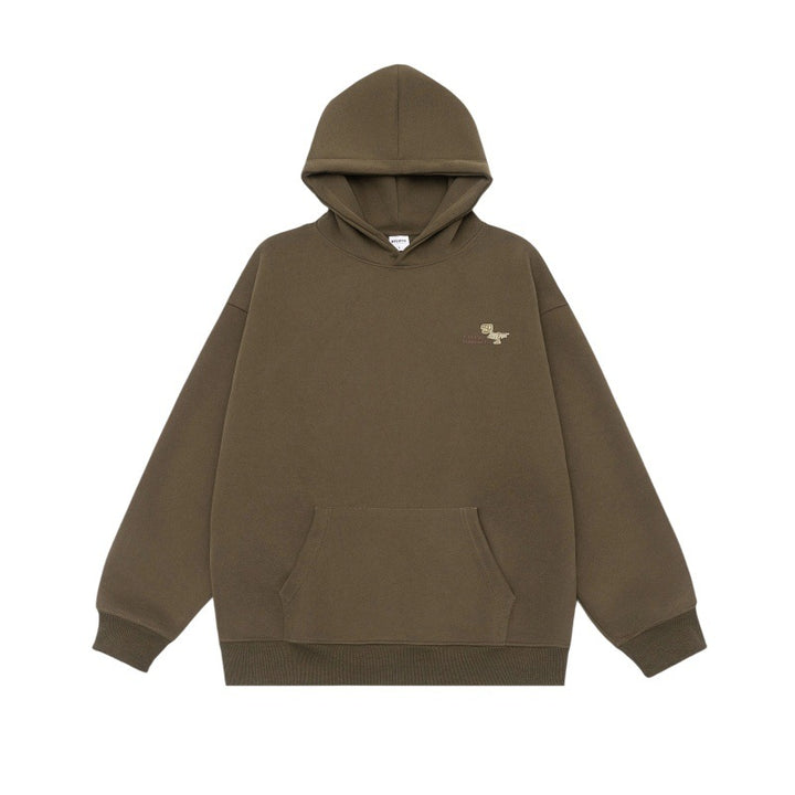 Unisex Oversize-Kapuzenpullover aus schwerer French-Terry mit Kängurutasche und dezenter Bruststickerei Echoarchiv