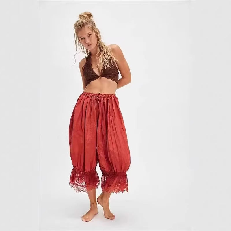 Damen Luftige und elegante Culotte mit Spitzenverzierung Echo Archiv
