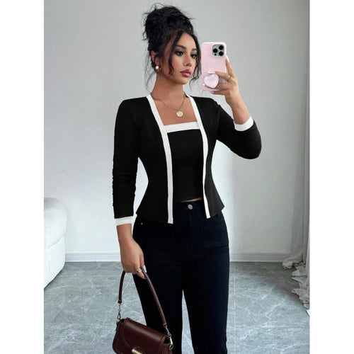 Damen modische Jacke mit schmalem Schnitt und eleganter Knopfleiste Echo Archiv