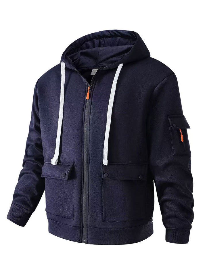 Herren funktionale Kapuzenjacke mit mehreren Taschen Echoarchiv