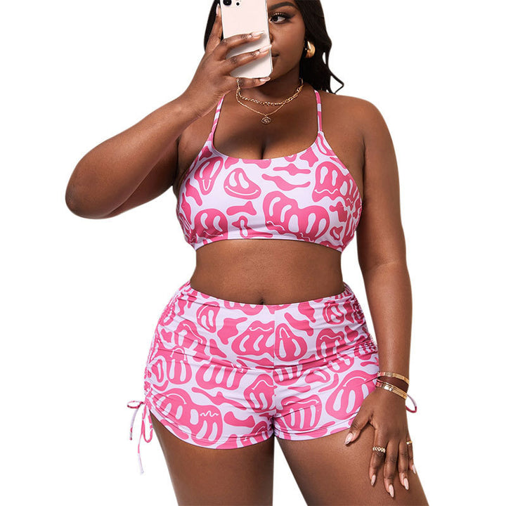 Damen Sportlicher Bikini-Set mit verstellbarem Oberteil und hochgeschnittenen Shorts Echo Archiv