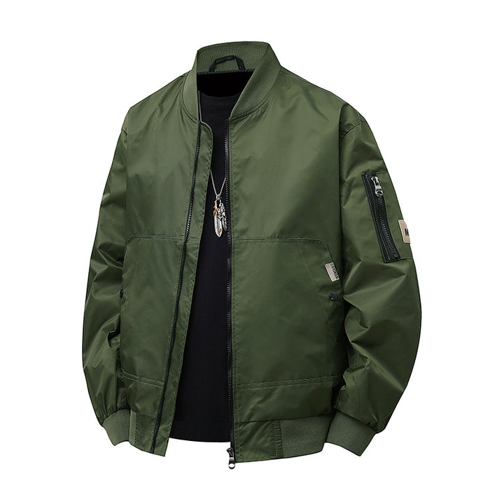 Herren Urbaner Nylon-Flight-Bomber mit Utility-Ärmeltasche und Zwei-Wege-Reißverschluss Echo Archiv