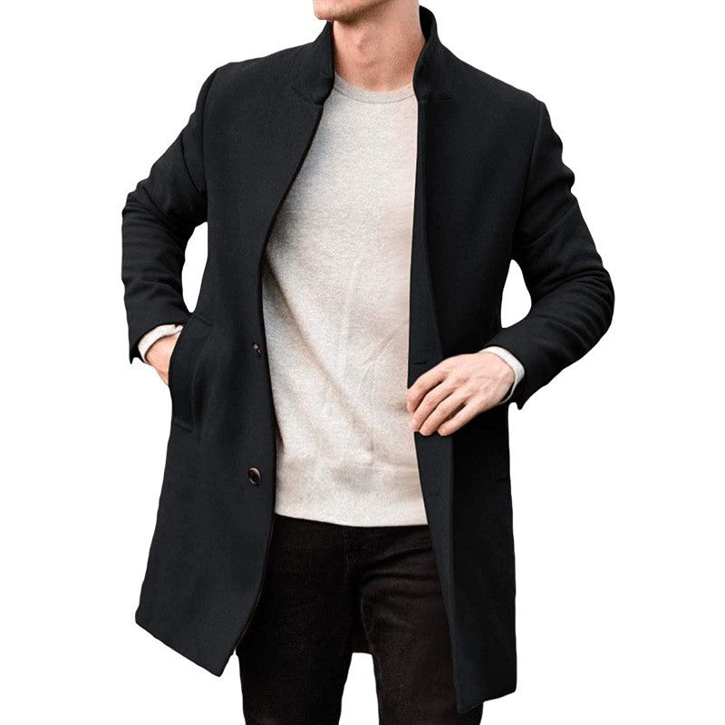 Herren eleganter Übermantel mit schlichten Knopfdetails und zeitlosem Design Echoarchiv
