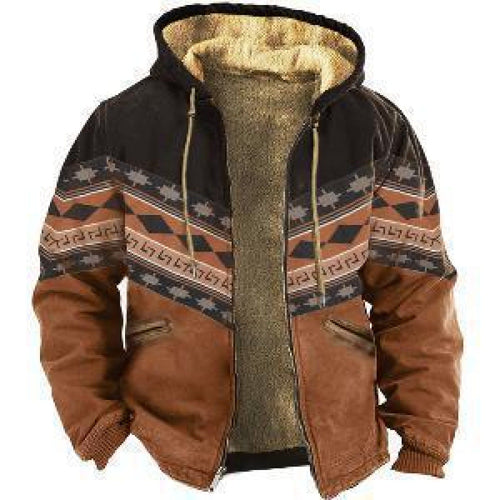 Echoarchiv | Jacke - Übergröße - Weiches Futter - Boho-Muster - Knopfverschluss