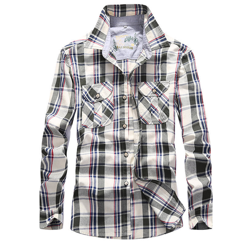 Herren Karo-Flanellhemd mit Brustpattentaschen und robustem Button-Down-Kragen – Arvello