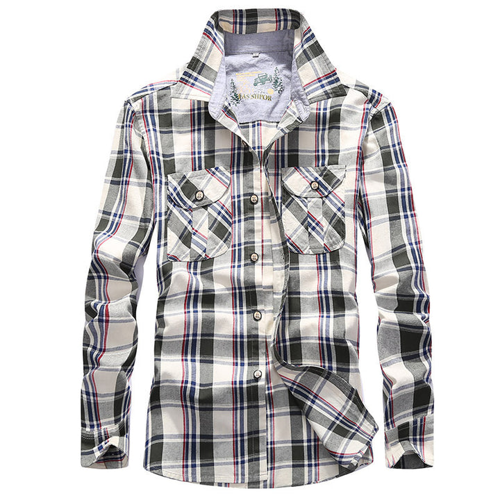 Herren Karo-Flanellhemd mit Brustpattentaschen und robustem Button-Down-Kragen – Arvello