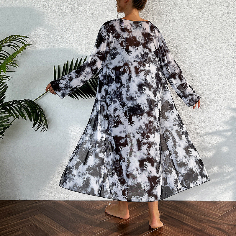 Damen Bikini-Set mit kurzem Höschen und transparentem Strandkimono Echo Archiv