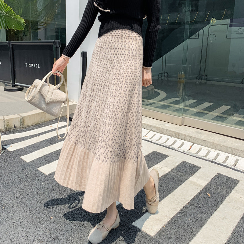 Damen Eleganter und lässiger Midirock mit strukturiertem Design Echo Archiv