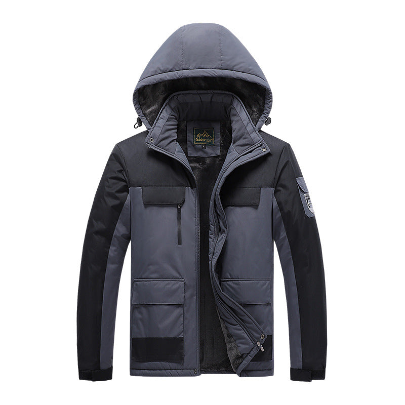 Herren Nano-Technik-Winter-Expeditionsjacke mit verdecktem Zwei-Wege-Reißverschluss, wasserabweisender Membran und multifunktionalen Taschen – Marzano