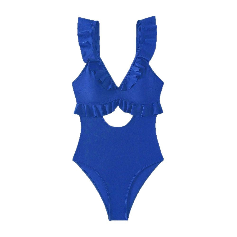 Damen Eleganter Badeanzug mit Rüschendetails Echo Archiv