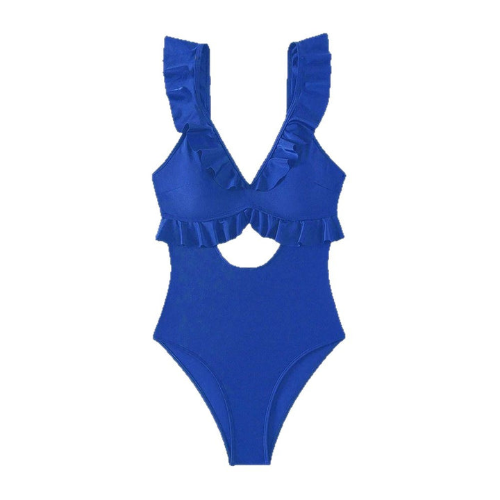 Damen Eleganter Badeanzug mit Rüschendetails Echo Archiv