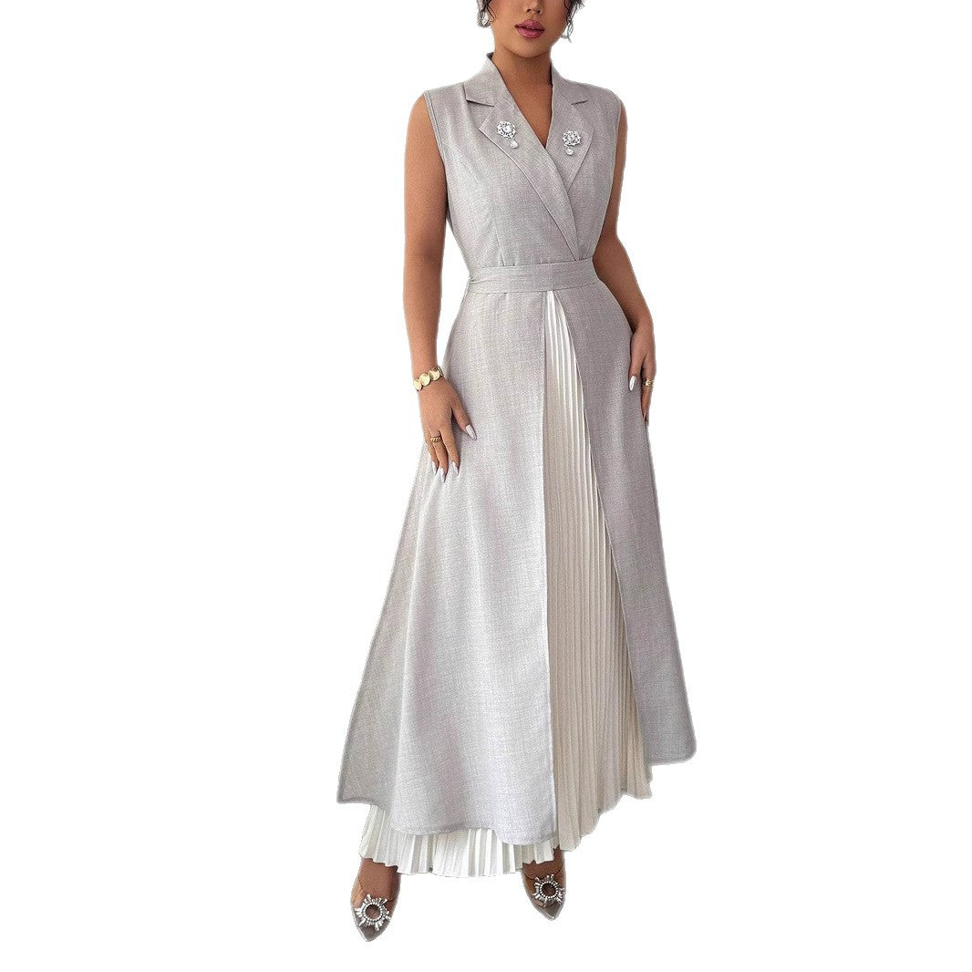 Damen Elegantes Kleid mit plissierten Details Echo Archiv