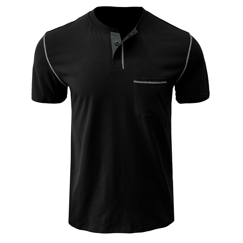 Herren Kurzarmshirt mit modischem Henley-Ausschnitt und praktischer Brusttasche Echoarchiv
