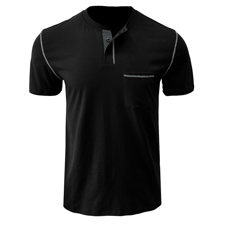 Herren Kurzarmshirt mit modischem Henley-Ausschnitt und praktischer Brusttasche Echoarchiv