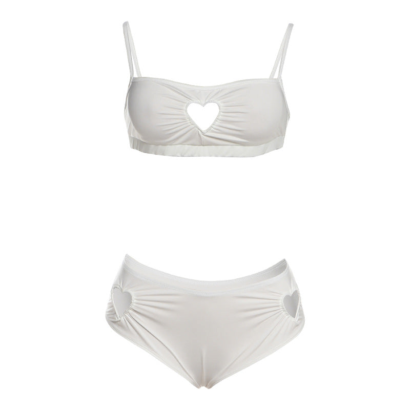 Damen Zweiteiliges Bikiniset mit Herz-Ausschnitten und Rüschen Echo Archiv