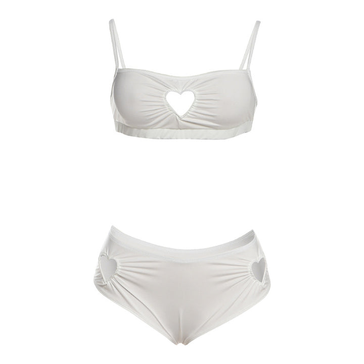 Damen Zweiteiliges Bikiniset mit Herz-Ausschnitten und Rüschen Echo Archiv