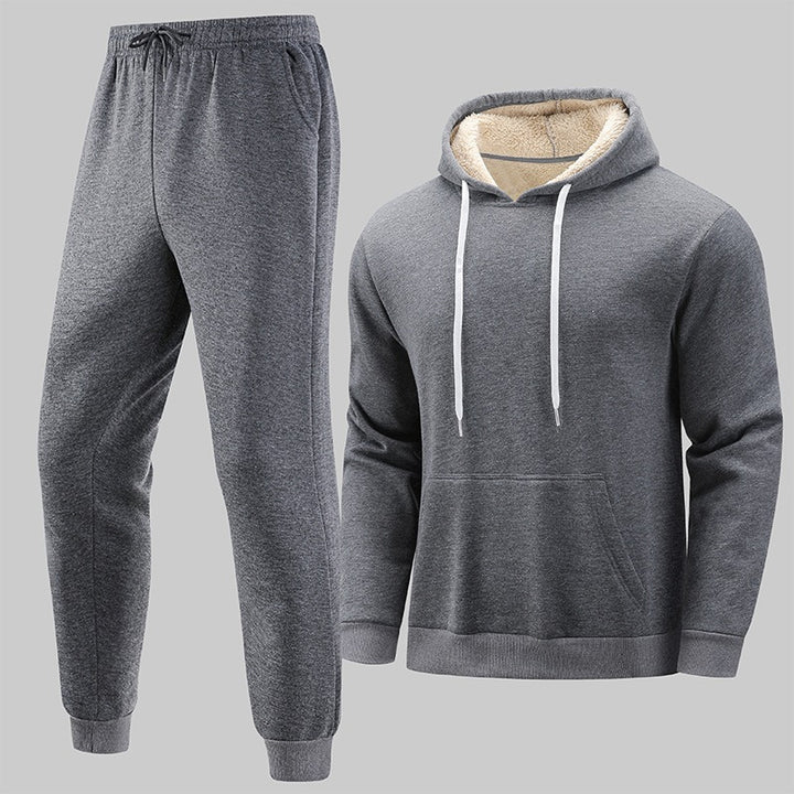 Herren Gefüttertes Freizeit-Set aus Kapuzenpullover mit Teddyfutter‑Kapuze & Thermo-Jogginghose Echo Archiv