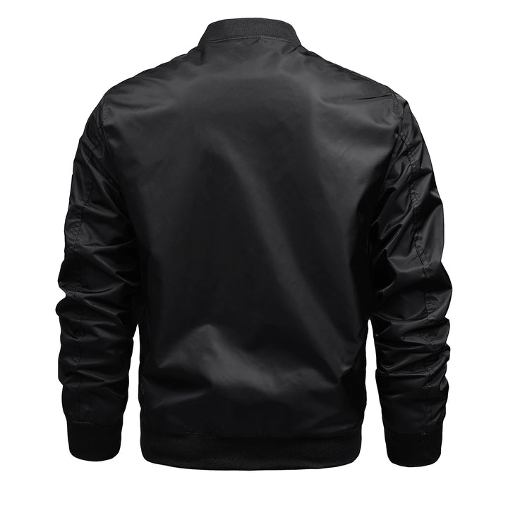 Herren Bomberjacke im MA-1 Stil mit Ärmel-Utilitytasche und kontrastierendem Futter – Brevano