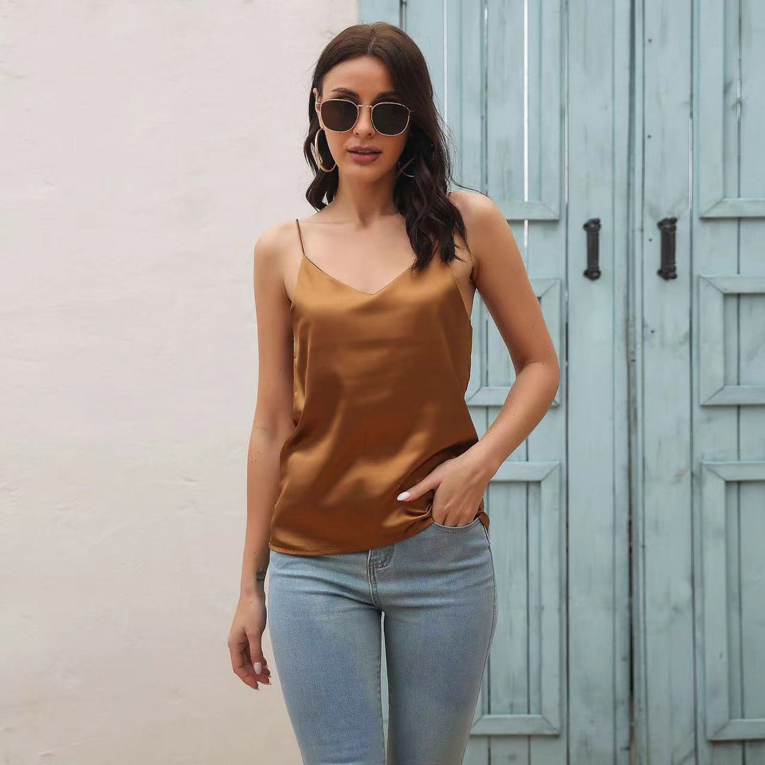 Damen Seidenshirt mit schmalen Trägern Echo Archiv