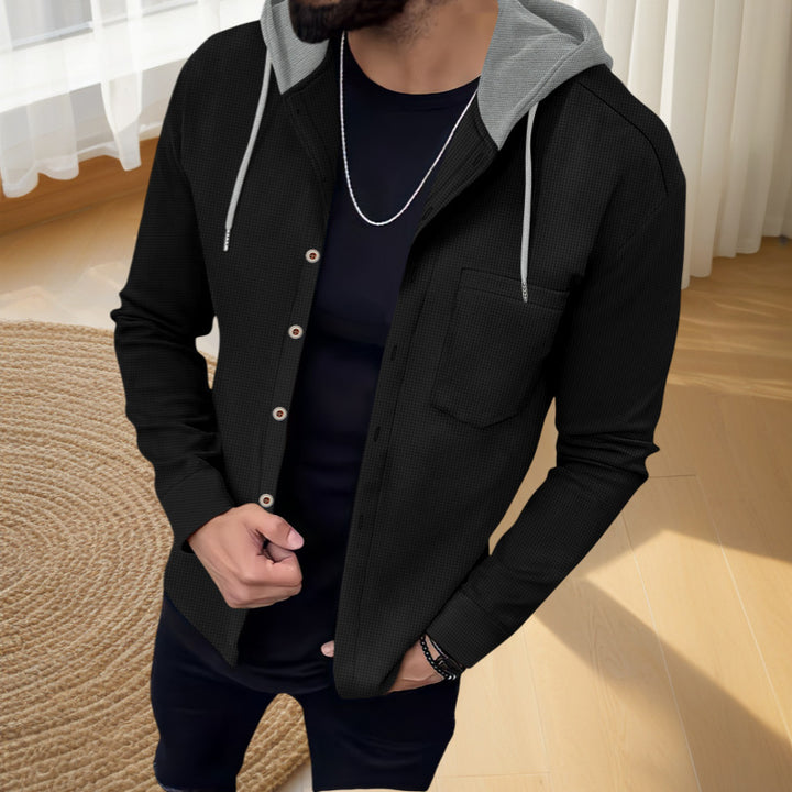 Herren Freizeitjacke mit integriertem Kapuzen-Design und modischem Schnitt Echoarchiv