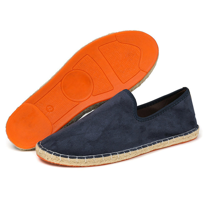 Herren Espadrilles aus Veloursleder mit geflochtener Juteborte und rutschfester Gummilaufsohle Echoarchiv