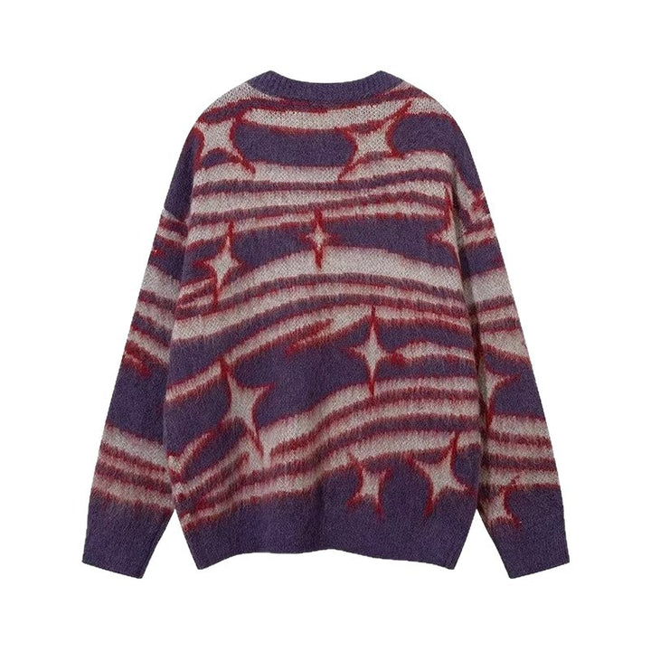 Damen Modischer Grobstrickpullover mit grafischem Muster Echoarchiv