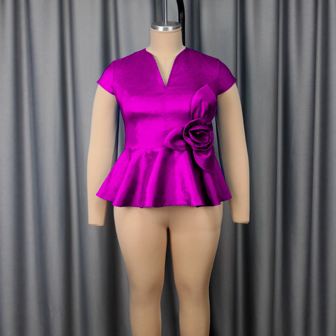 Damen elegantes Peplum-Oberteil mit floralem Detail Echo Archiv