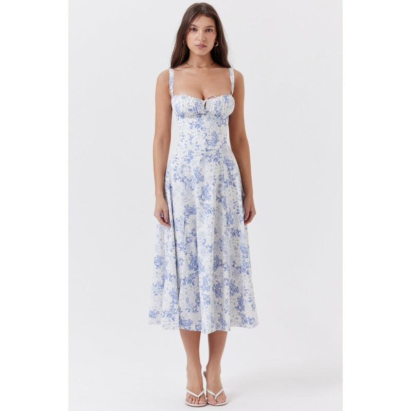 Damen Maxikleid mit floralem Design und elegantem Schlitz Echo Archiv