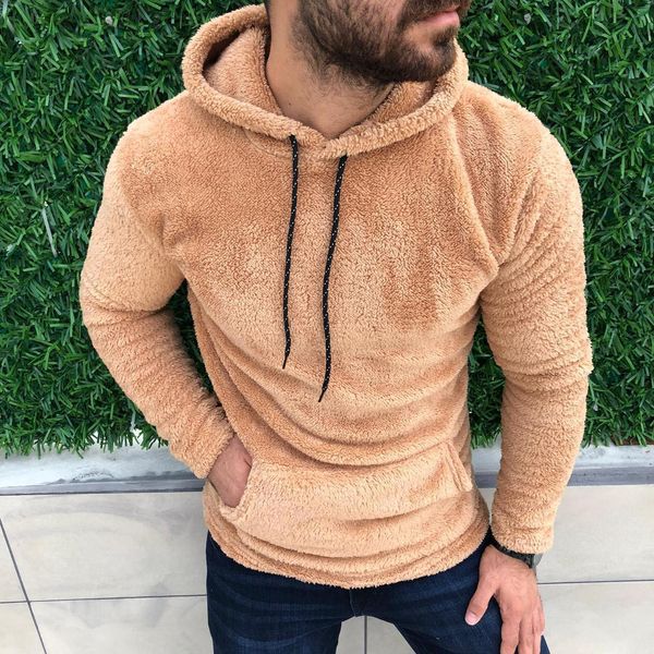 Herren Kuscheliger Fleece-Pullover mit praktischer Kängurutasche und Kapuze Echoarchiv
