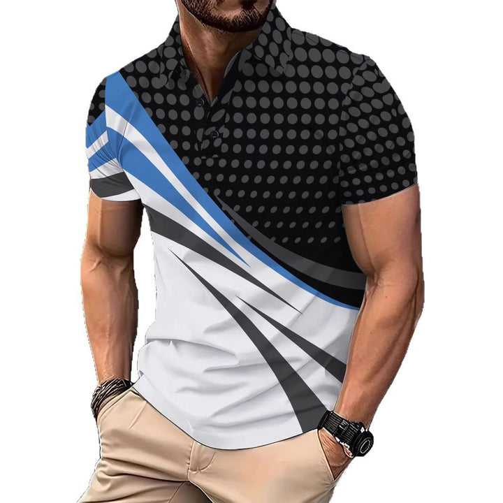 Herren Sportliches Poloshirt mit dynamischem Grafikdesign Echoarchiv
