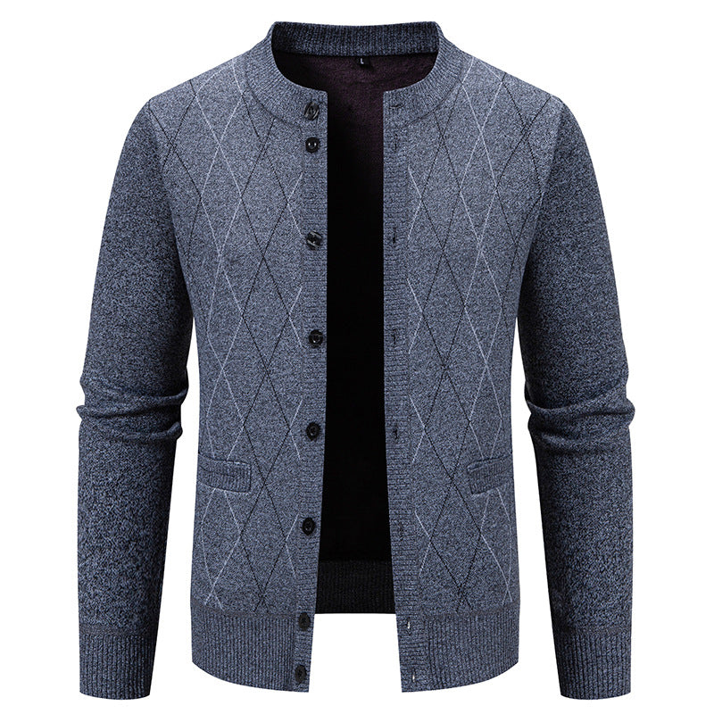 Herren Strickjacke mit modernem Rautenmuster Echoarchiv