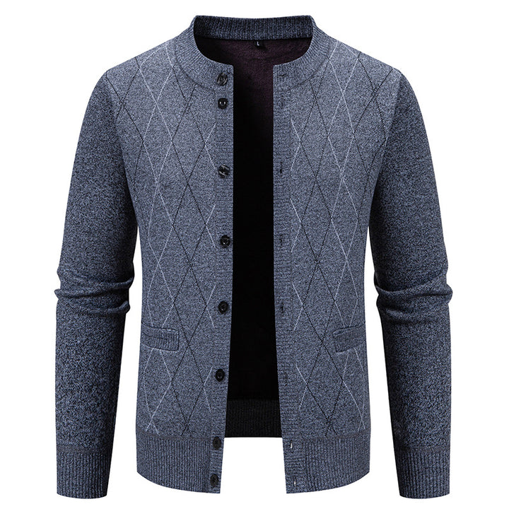 Herren Strickjacke mit modernem Rautenmuster Echoarchiv