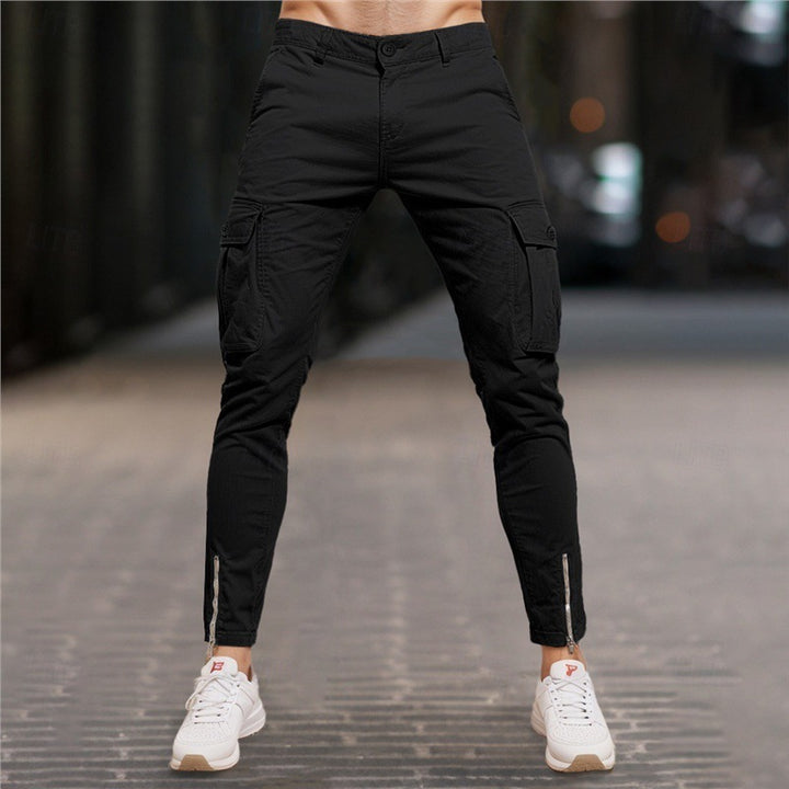Herren Moderne Cargo-Hose mit Reißverschluss Echoarchiv