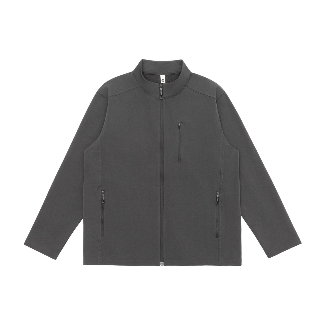 Unisex Leichte Softshell Jacke mit Stehkragen und Reißverschlusstaschen Echoarchiv
