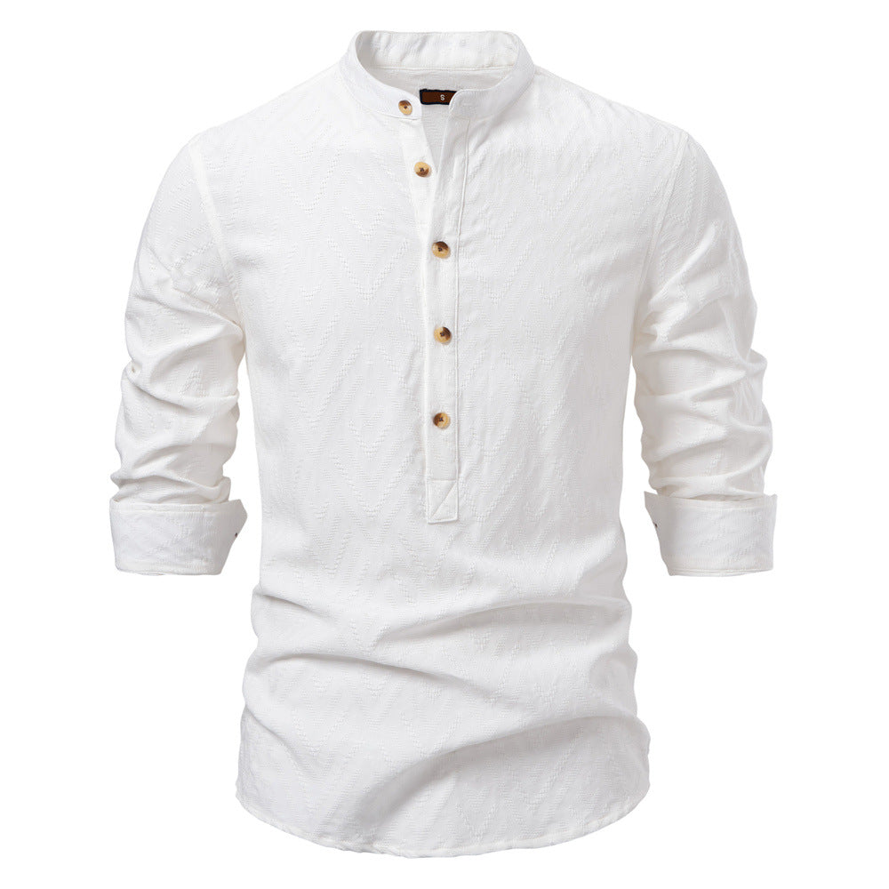 Herren Langarmshirt mit Stehkragen und modischem Muster Echoarchiv
