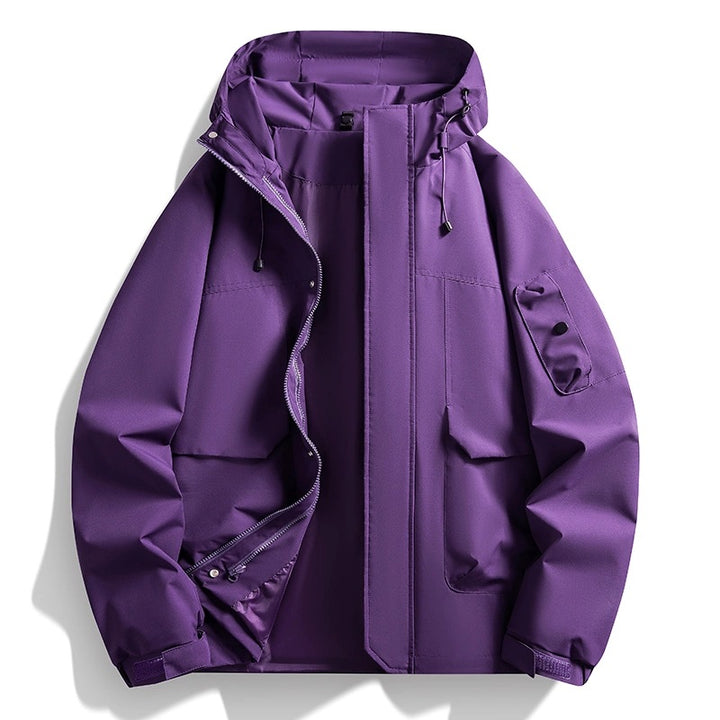 Herren Wasserdichte Kapuzenjacke im Utility-Stil mit verschweißten Nähten und verdecktem Reißverschluss Echo Archiv