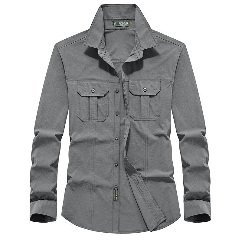Herren Outdoor-Hemd mit Brustklappen, Ripstop-Gewebe und Regular-Fit Echo Archiv
