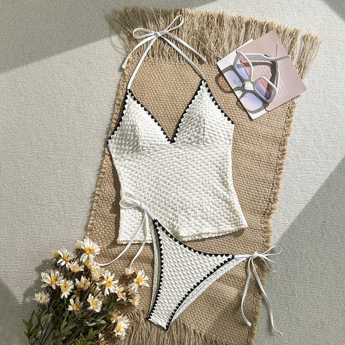 Damen Häkelbikini-Set mit modischem V-Ausschnitt Echo Archiv