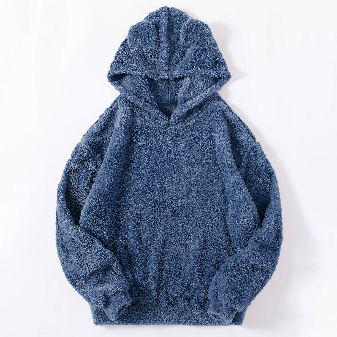 Damen nan kuscheliger Teddy-Hoodie mit Ohren, elastischem Bund und extra weichem Plüsch Echo Archiv